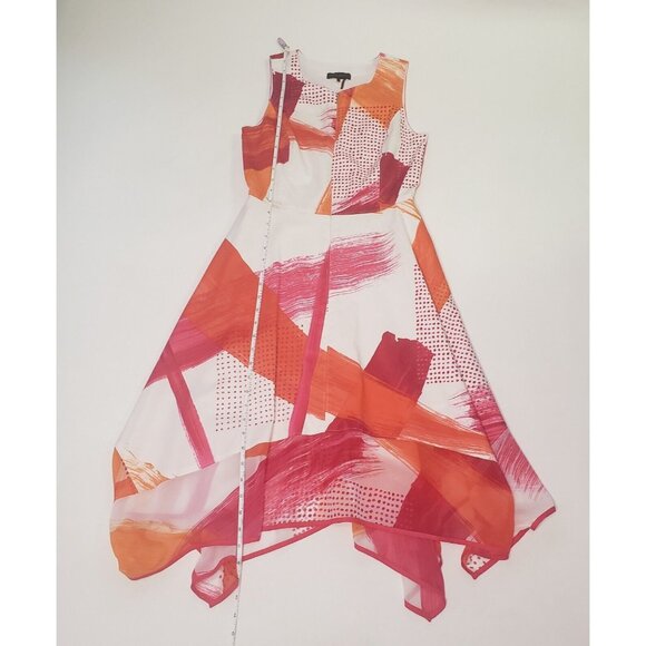 Donna Karan New York Dress Women Size 2 Abstract Handkerchief Hem City Couquette - Picture 8 of 16